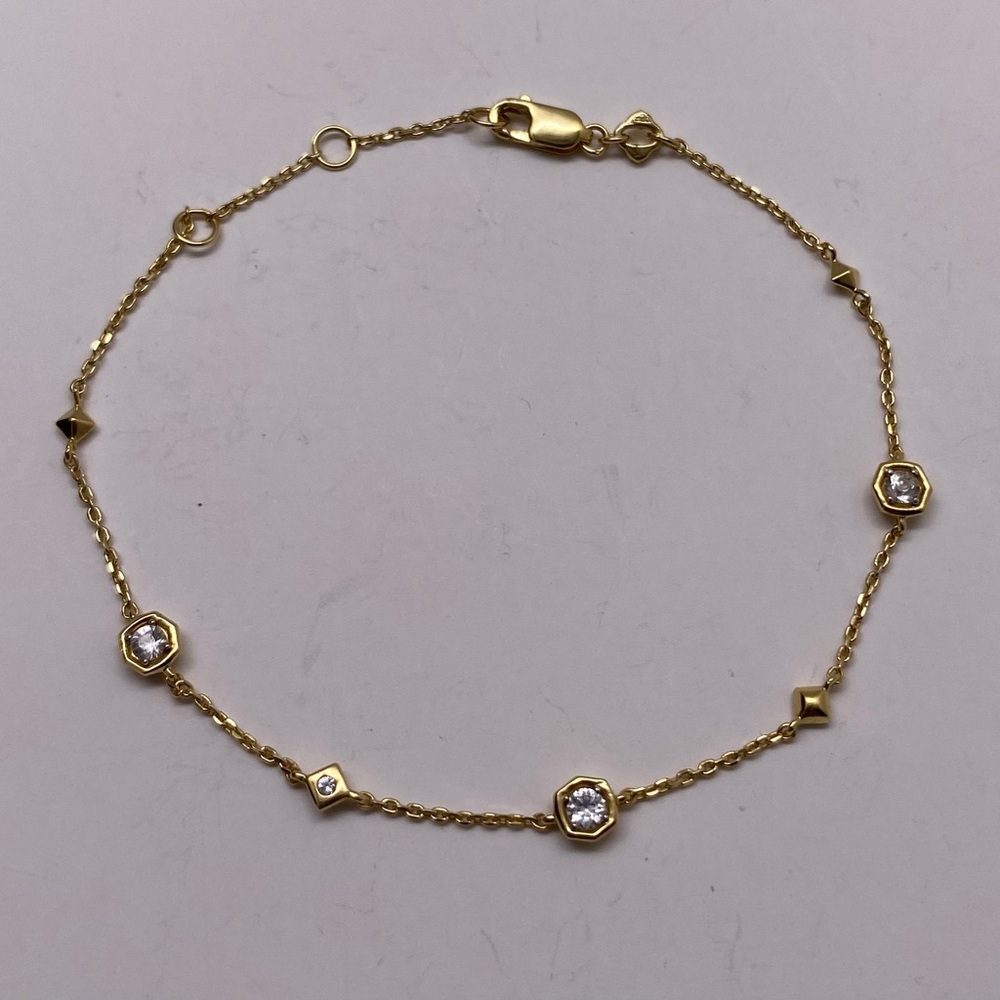 Kendra Scott Davie 18K gold Vermeil Trio Delicate bracelet in white Sapphire